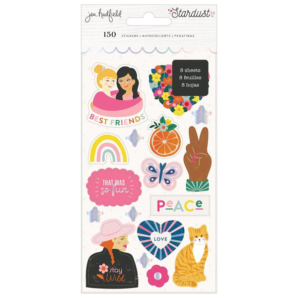 Jen Hadfield Stardust Sticker Book with Silver Foil Accents 151 pack*
