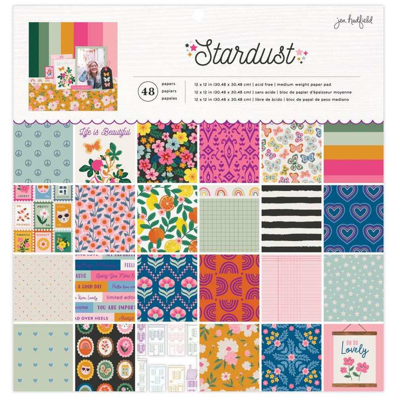 Jen Hadfield Stardust Single-Sided Paper Pad 12"X12" 48 pack*