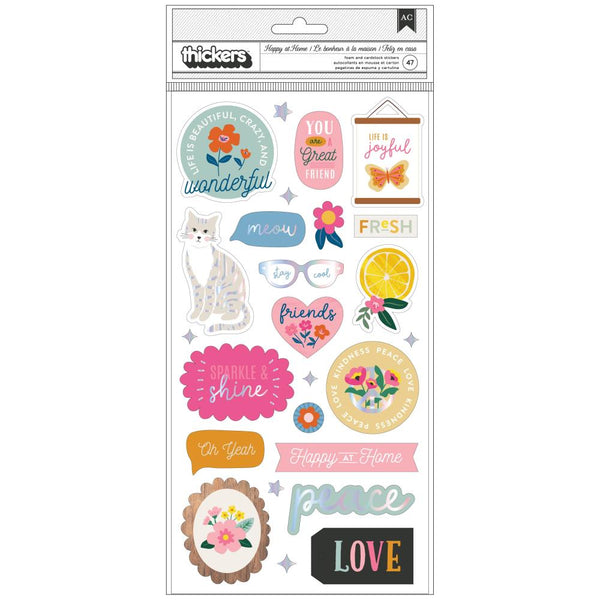 Jen Hadfield Stardust Thickers Stickers 47 pack - Phrase with Silver Foil Accents*