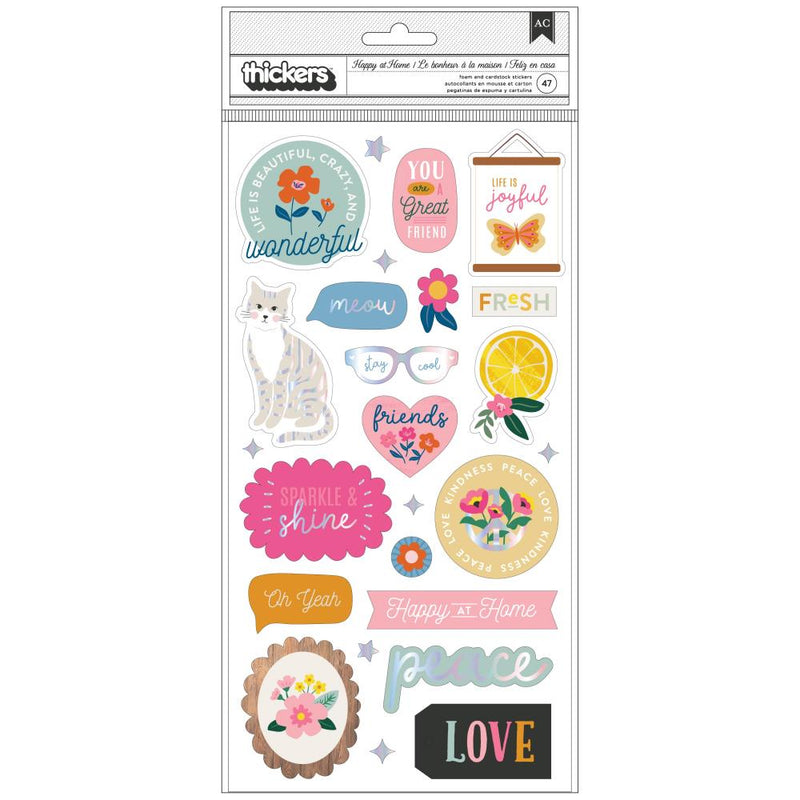 Jen Hadfield Stardust Thickers Stickers 47 pack - Phrase with Silver Foil Accents*