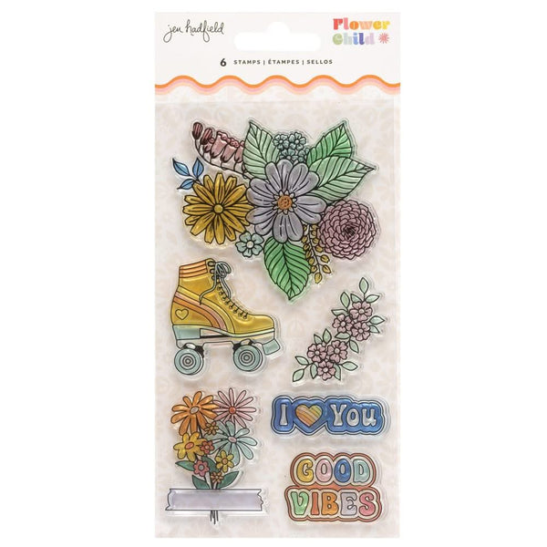 Jen Hadfield Flower Child Clear Stamps 6 pack