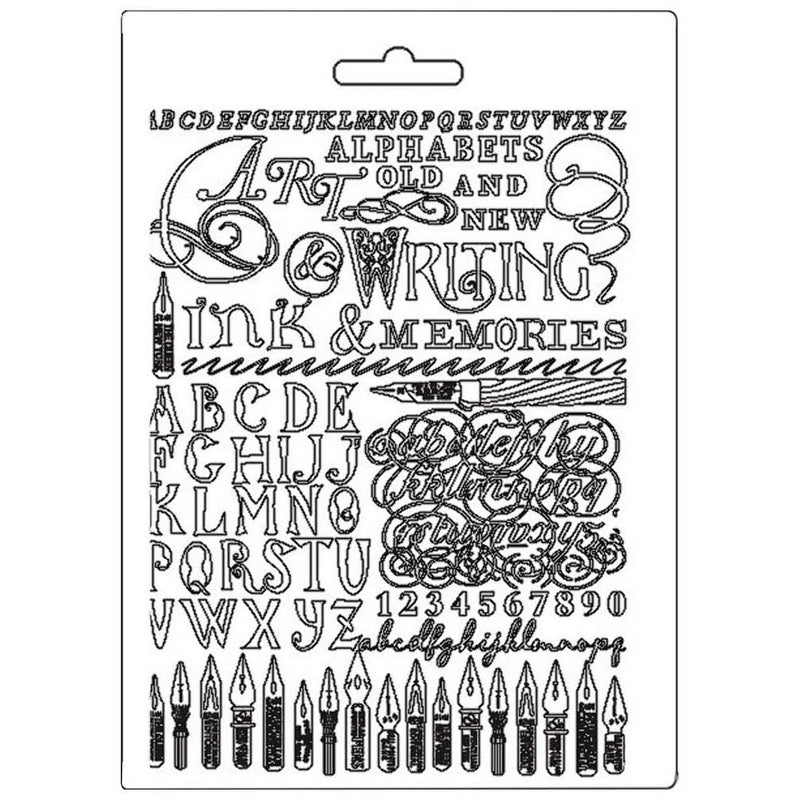 Stamperia Soft Maxi Mould A5 Ink & Memories, Calligraphy