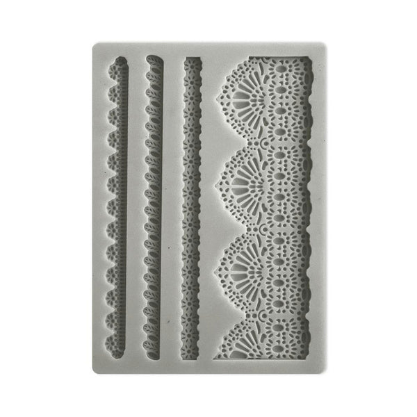 Stamperia Silicone Mould A6 - Sunflower Art Laces And Borders
