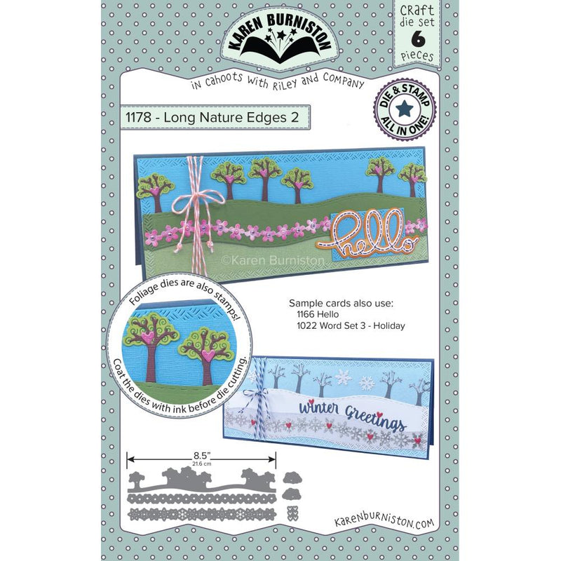 Karen Burniston Dies - Long Nature Edges 2- Stamping Die Set*