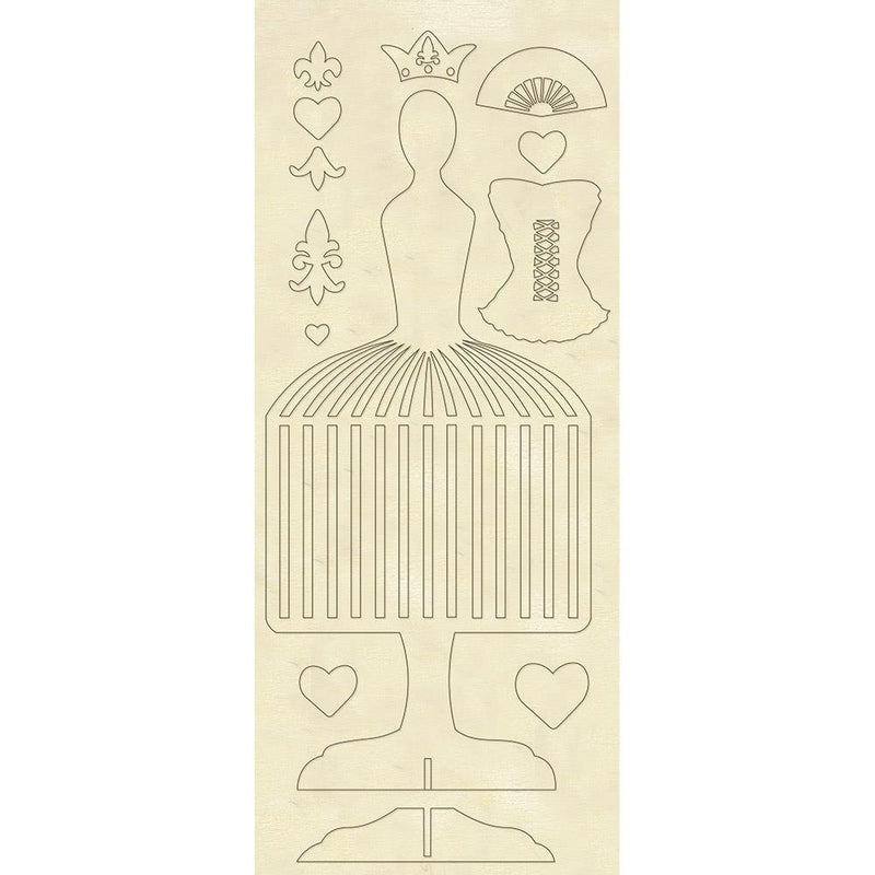 Stamperia Wooden Shapes 5in X12in - Mannequin, Princess*