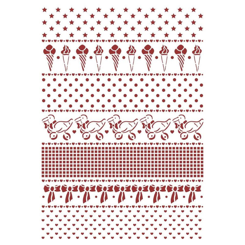 Stamperia Stencil G 8.27"X11.69" - Borders, Day Dream*