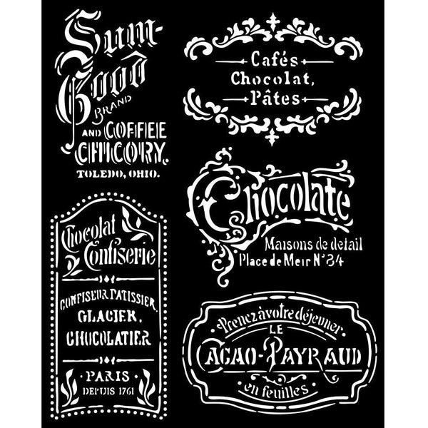 Stamperia Stencil 7.87"x 9.84" - Coffee And Chocolate - Plates