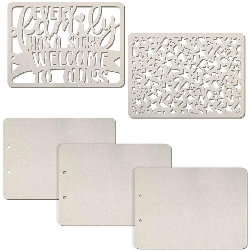 Ciao Bella Album Binding Art Shaped & Carved Pages 5 pack - Every Family Has A Story, 8.625"X6.25"*