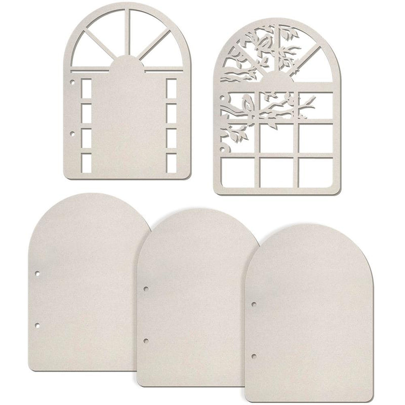 Ciao Bella Album Binding Art Shaped & Carved Pages 5 pack - Door & Window, 6.25"X8.625"*