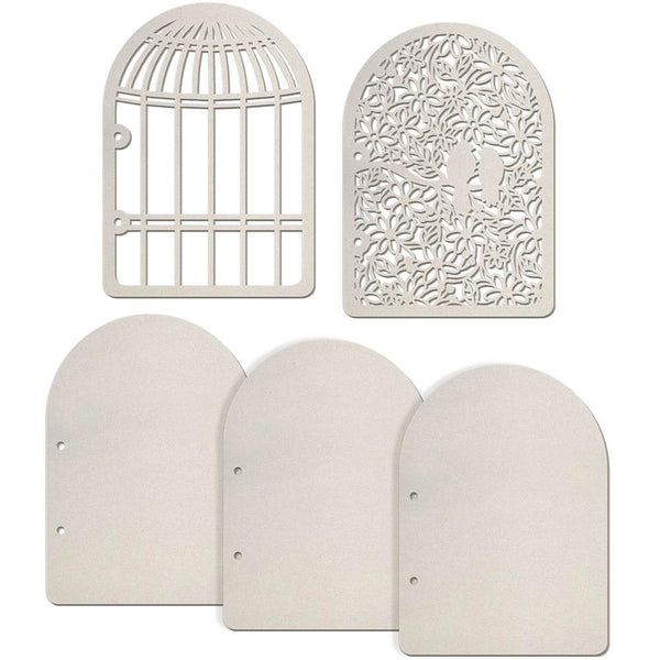 Ciao Bella Album Binding Art Shaped & Carved Pages 5 pack - Birdcage, 6.25"X8.625"*