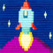 Lion Brand Paint-By-Stitches Kit 8"X8" - Rocket Ship*