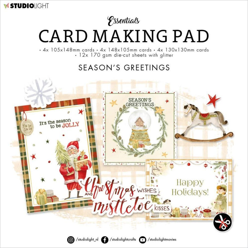 Studio Light Card Making Pad 7.87"X7.87" Nr. 01, Season's Greetings