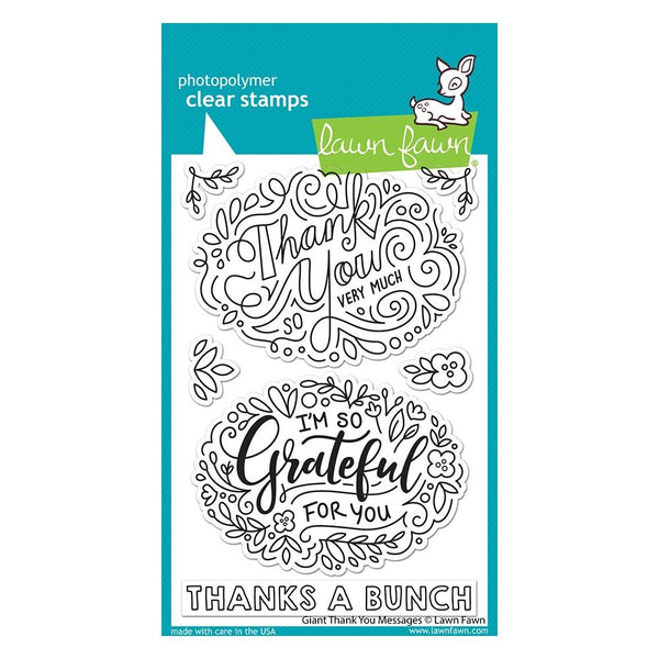 Lawn Fawn Clear Stamps 4"x 6"- Giant Thank You Messages