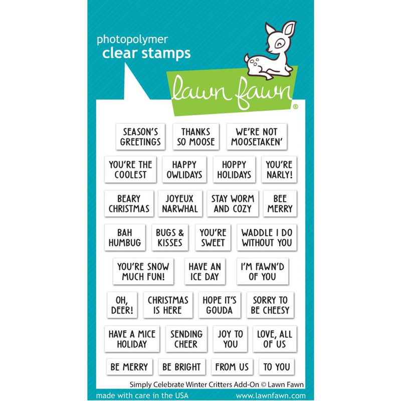 Lawn Fawn Clear Stamp Set Simply Celebrate Winter Critters Add-On*