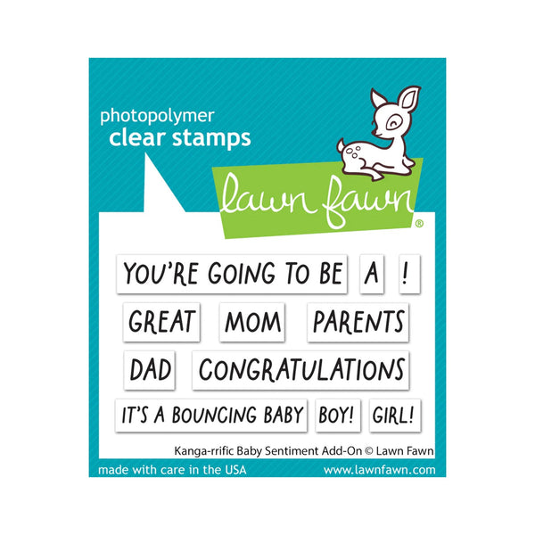 Lawn Fawn Clear Stamp Set - Kanga-rrific Baby Sentiment Add-On