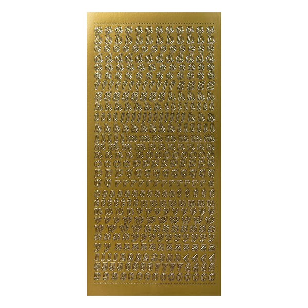 Poppy Crafts Alphabet Outline Stickers - Lower Case - Gold