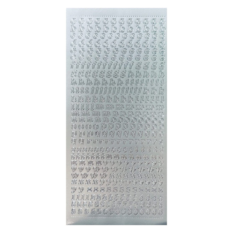 Poppy Crafts Alphabet Outline Stickers - Lower Case - Silver