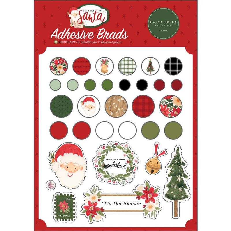 Carta Bella Decorative Brads - Letters To Santa*