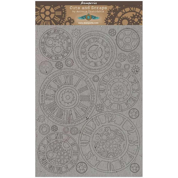 Stamperia Greyboard Cut-Outs A4 1mm - Thick Gears, Sir Vagabond*
