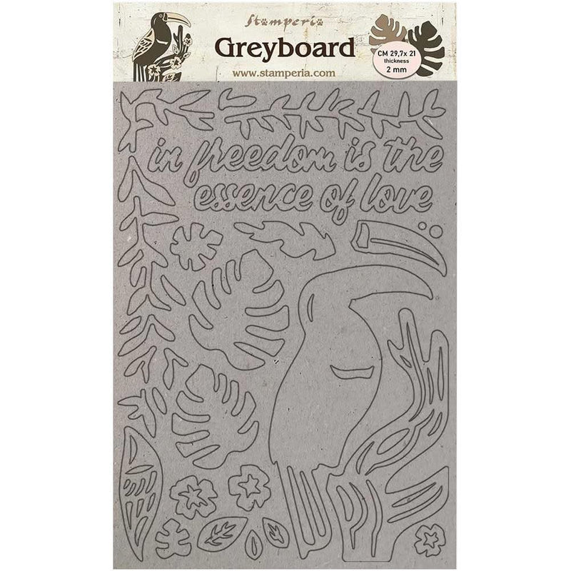 Stamperia Greyboard Cut-Outs A4 2mm Thick - Toucan, Amazonia