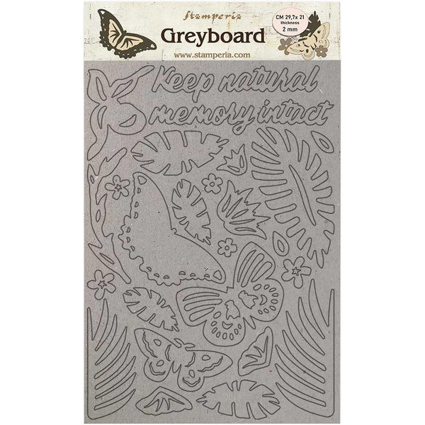 Stamperia Greyboard Cut-Outs A4 2mm Thick - Butterflies, Amazonia*