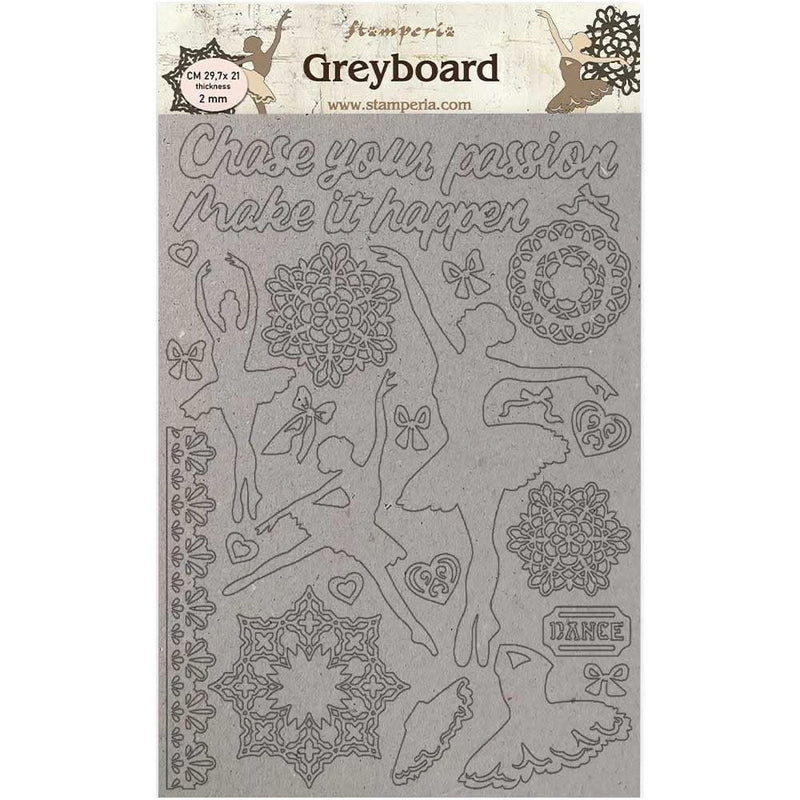 Stamperia Greyboard Cut-Outs A4 2mm Thick - Dancer, Passion