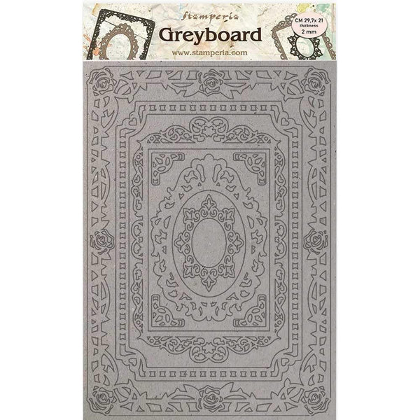 Stamperia Greyboard Cut-Outs A4 2mm Thick - Frames, Atelier Des Arts*