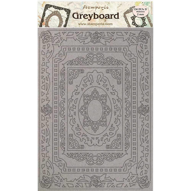 Stamperia Greyboard Cut-Outs A4 2mm Thick - Frames, Atelier Des Arts*