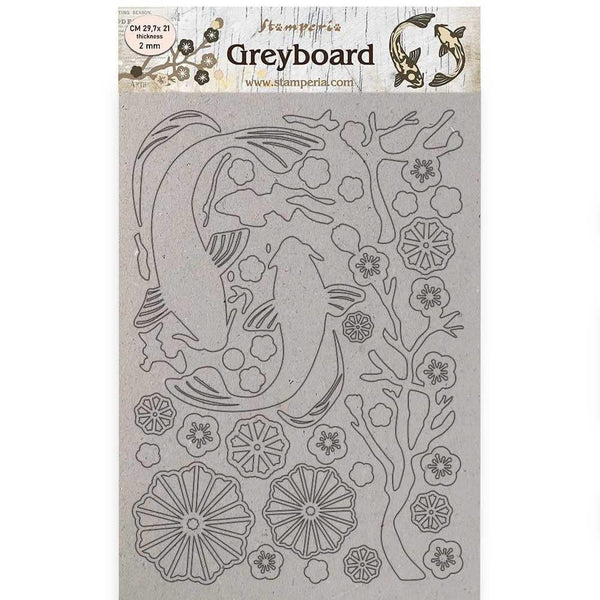 Stamperia Greyboard Cut-Outs A4 2mm Thick Fish, Sir Vagabond In Japan*