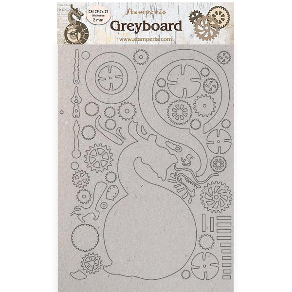 Stamperia Greyboard Cut-Outs A4 2mm Thick Dragon, Sir Vagabond In Japan*