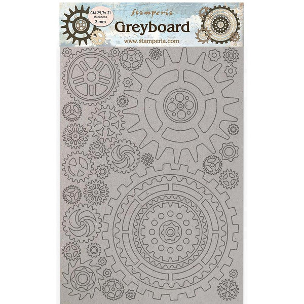 Stamperia Greyboard Cut-Outs A4 2mm Thick - Gears & Gauge, Lady Vagabond Lifestyle