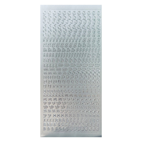 Poppy Crafts Alphabet Outline Stickers - Lower Case - Silver