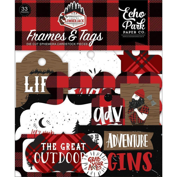 Echo Park Cardstock Ephemera 33 pack - Frames & Tags, Let's Lumberjack*