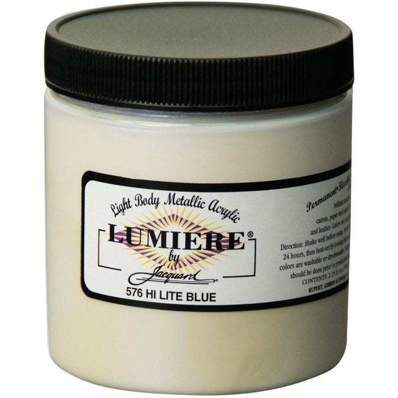 Jacquard Lumiere Metallic Acrylic Paint 8oz - Hi Lite Blue*