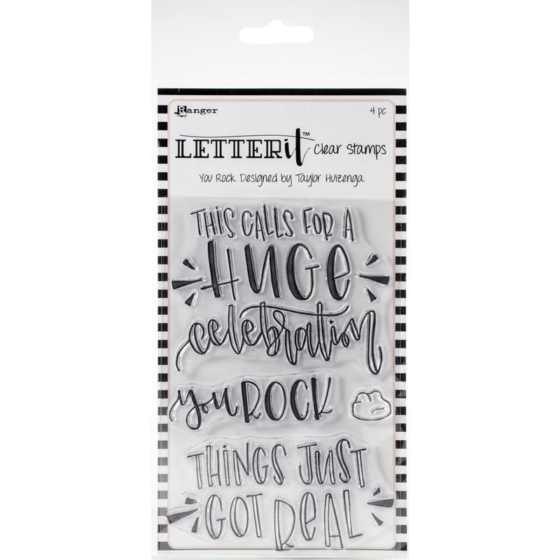 Ranger Letter It Clear Stamp Set 4in x 6in  You Rock