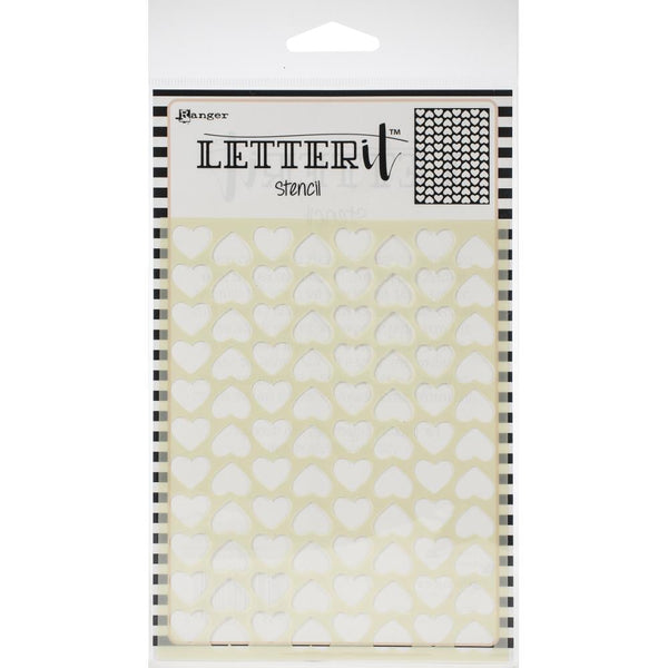 Ranger Letter It Background Stencil 4.75in x 6in  Treading Hearts