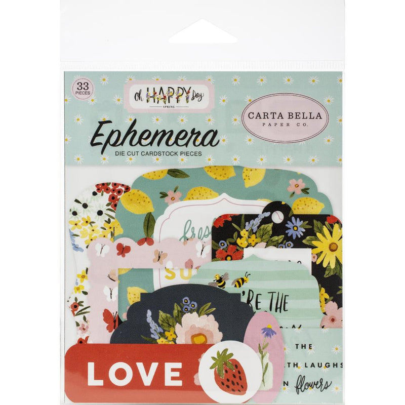Carta Bella Cardstock Ephemera 33 pack  Icons, Oh Happy Day Spring