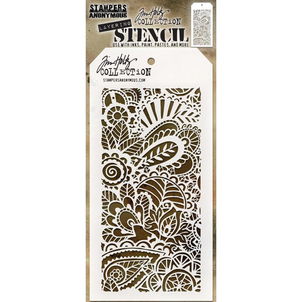 Tim Holtz Layered Stencil 4.125in x 8.5in  - Doodle Art 1 -Layered
