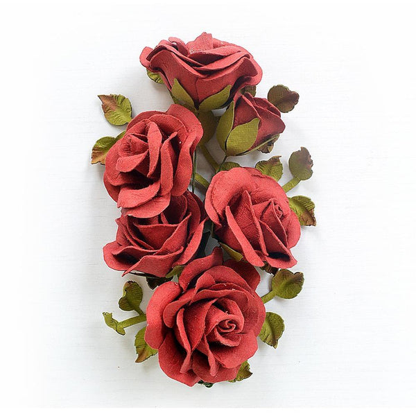 Little Birdie Marva Paper Flowers 4/Pkg Love And Roses