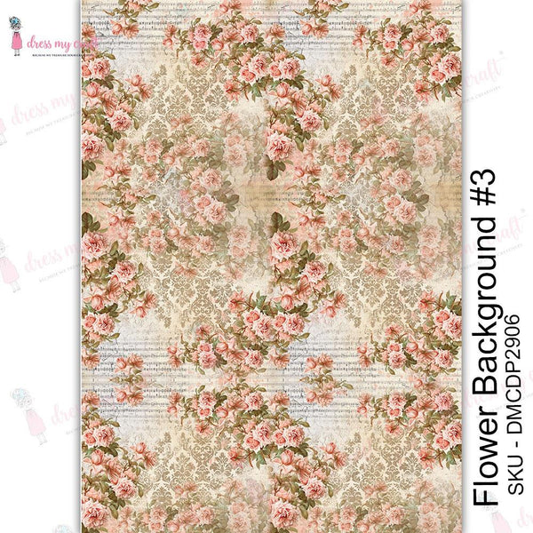 Dress My Craft Transfer Me Sheet A4 - Flower Background #3*