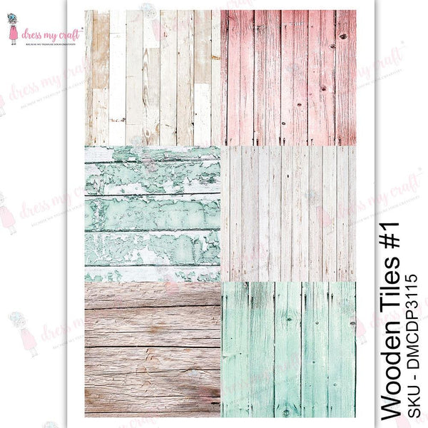 Dress My Craft Transfer Me Sheet A4 - Wooden Tiles #1*