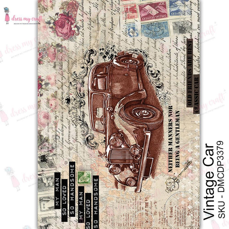 Dress My Craft Transfer Me Sheet A4 - Vintage Car*