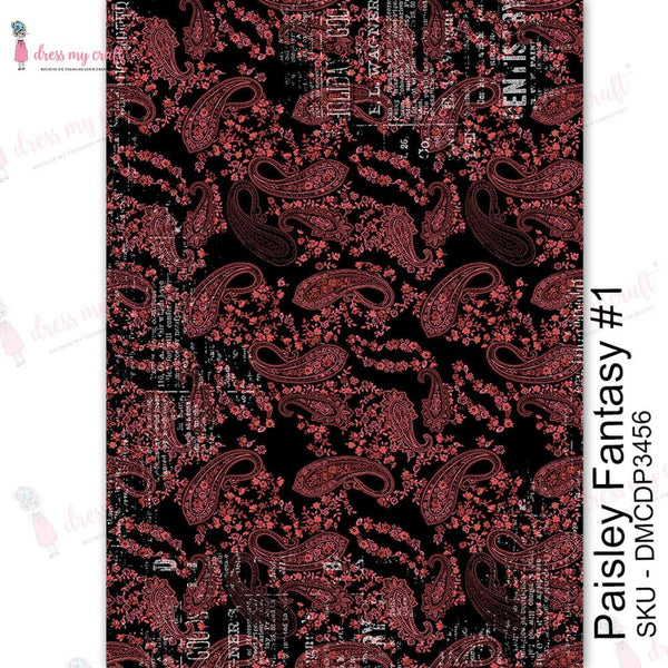 Dress My Craft Transfer Me Sheet A4 - Paisley Fantasy #1*