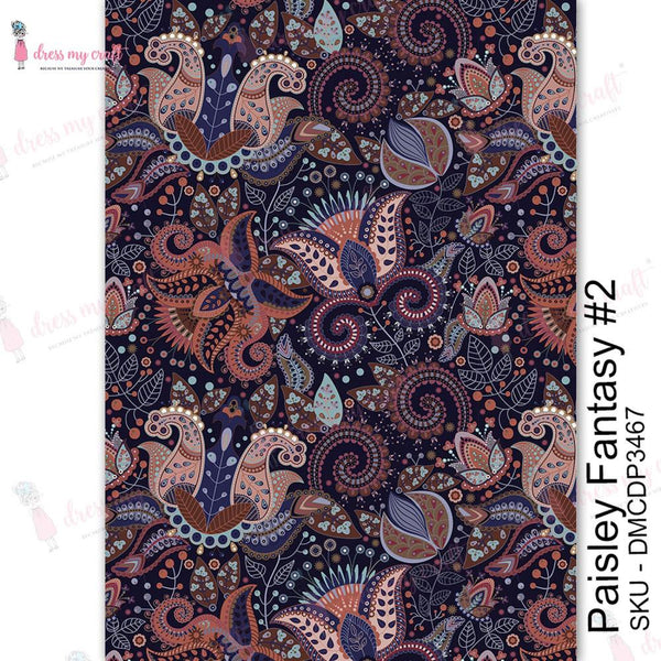 Dress My Craft Transfer Me Sheet A4 - Paisley Fantasy #2*