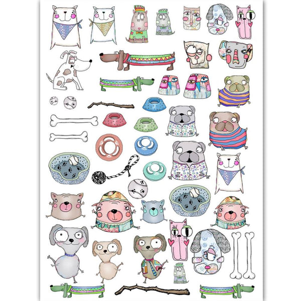 Dress My Craft Transfer Me Sheet A4 Pushy Dogs*