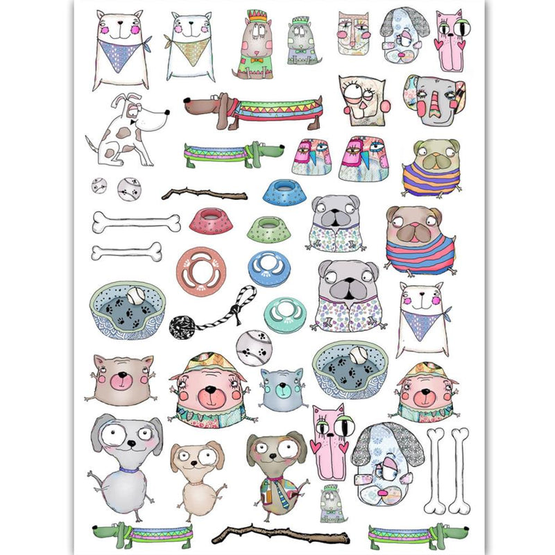 Dress My Craft Transfer Me Sheet A4 Pushy Dogs*