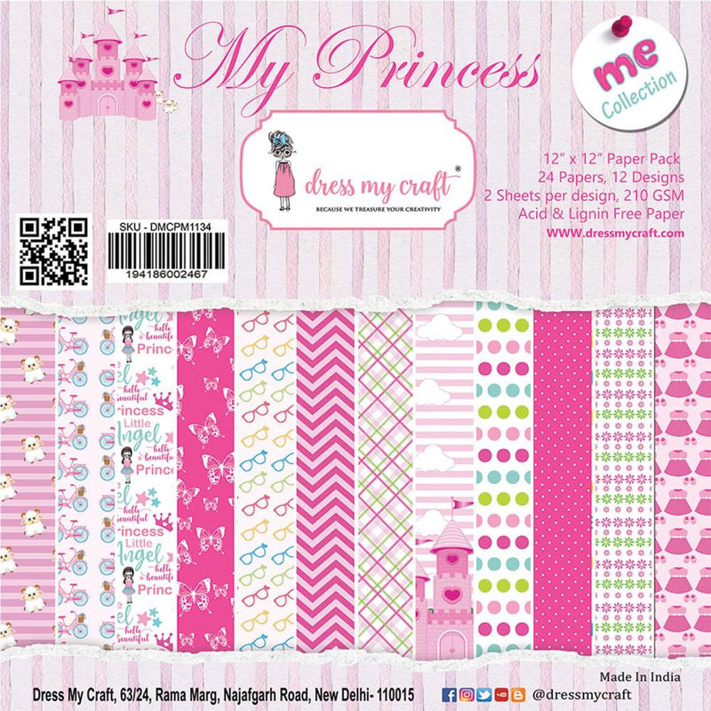 Dress My Crafts Single-Sided Paper Pad 12in x 12in 24 pack - My Princess, 12 Designs/2 Each
