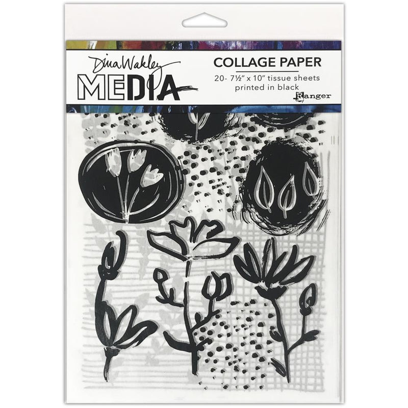 Dina Wakley Media Collage Tissue Paper 7.5"x 10" 20 Pack - Things That Grow