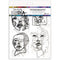 Dina Wakley Media Transparencies 8.5"X10.75" 6 pack Abstract Portraits Set 2