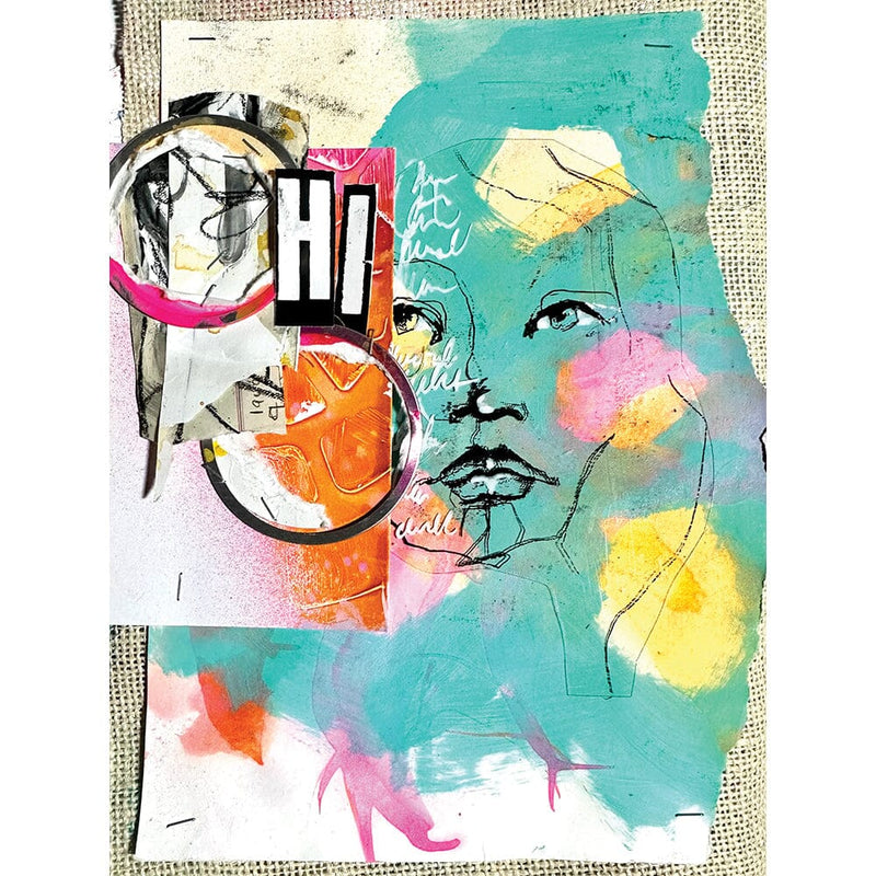Dina Wakley Media Transparencies 8.5"X10.75" 6 pack Abstract Portraits Set 2